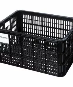 Basil Crate Recycled Kasse Til Lad Eller Bagagebærer Sort 40L åben