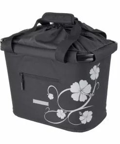 BlueBird Cykelkurv/taske Med Klikbeslag Sort Hibiscus