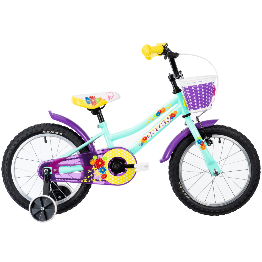 Devron DHS Pigecykel 16" Daisy, Turkis 1 Devron DHS Pigecykel 16" Daisy, Turkis