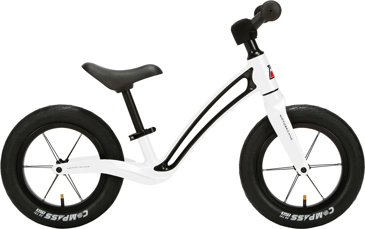 MBK Motobecane Roadie Løbecykel 12" Blank Hvid M. Sort 1 MBK Motobecane Roadie Løbecykel 12" Blank Hvid M. Sort