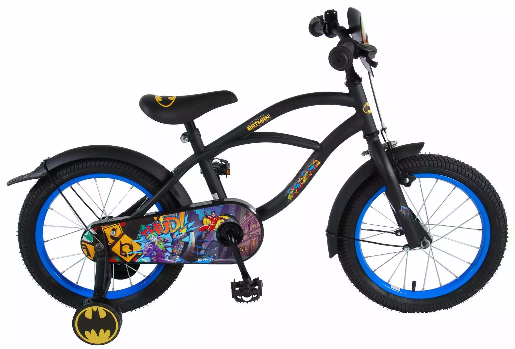 Volare Batman 16" Drengecykel Med Støttehjul 1 Volare Batman 16" Drengecykel Med Støttehjul