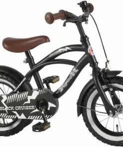 Volare Black Cruiser 12" Drengecykel Med Støttehjul
