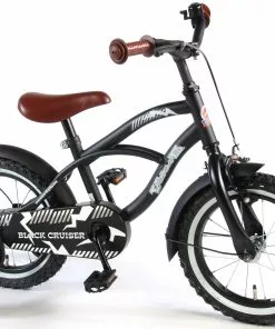Volare Black Cruiser 14" Drengecykel Med Støttehjul
