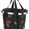 Klickfix Bikebasket Sort Med Blomstermotiv